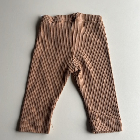 H&M Baby 2 Pack Organic Cotton Brown & Cream Breakfast Print Leggings - Picture 6 of 13